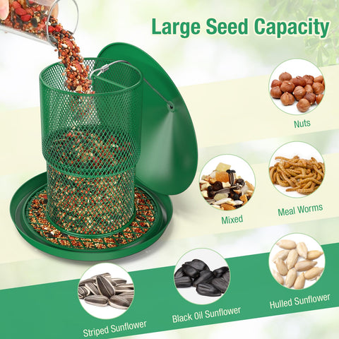 HAVENATURE 3.7lb capacity feeder stays stocked for frequent bird visits