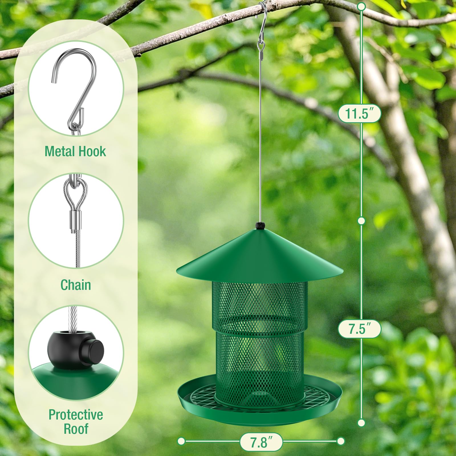 HAVENATURE multi-side perches attract diverse backyard birds from all angles