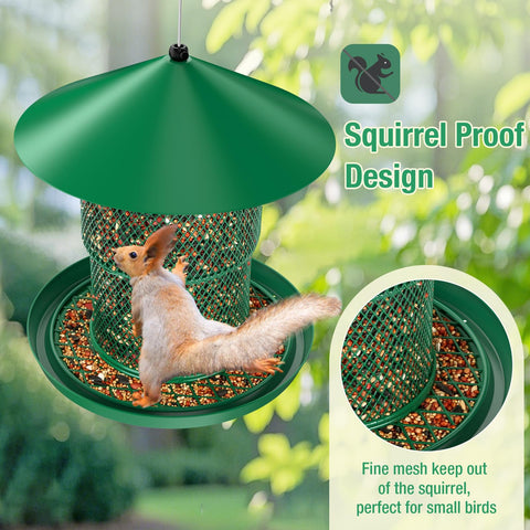 HAVENATURE squirrel-proof mesh blocks larger intruders while feeding small birds