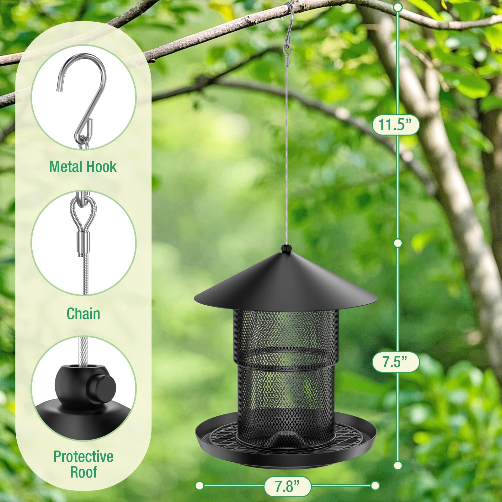 HAVENATURE squirrel-proof mesh prevents seed theft