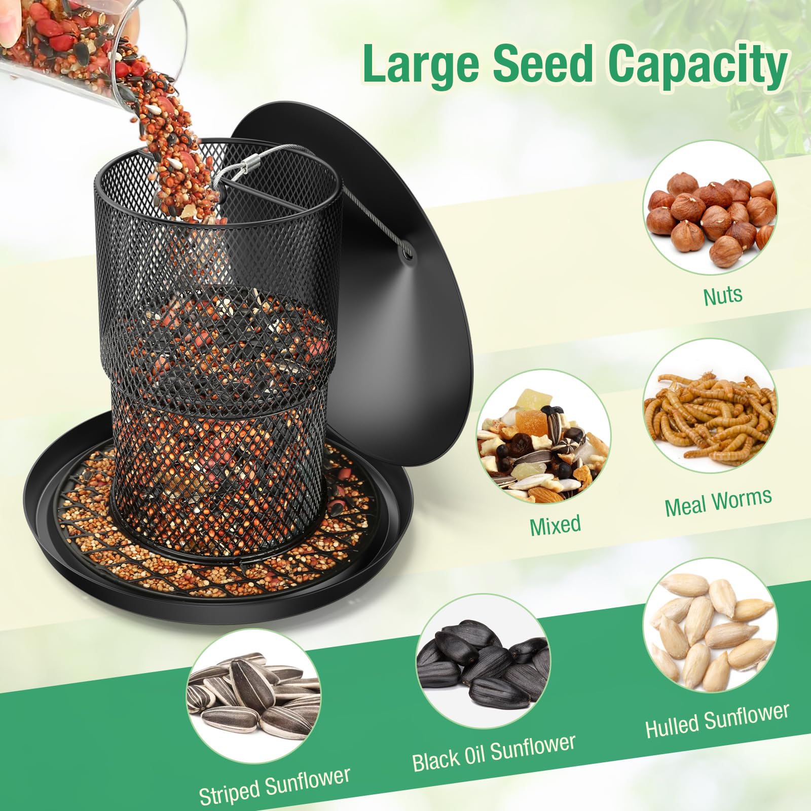 HAVENATURE bird feeder attached to tree trunk for natural feeding
