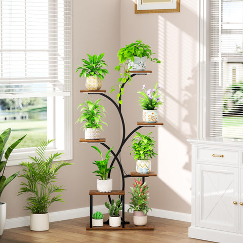 HAVLOTII 7-tier shelf illuminates space-saving indoor gardening.