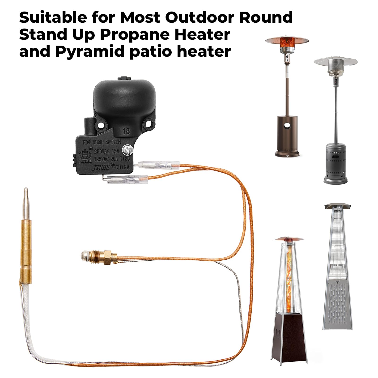 Havyduti dump switch thermocouple kit for reliable flame-out protection during outdoor use