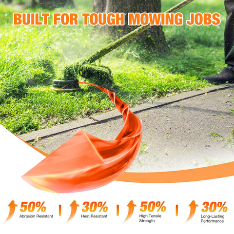 HaWeier durable nylon polyamide line offers longer life and cleaner cuts.