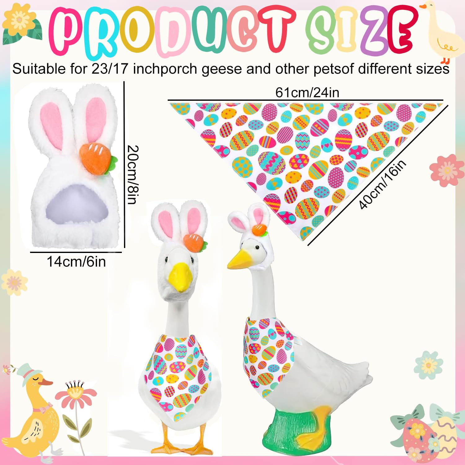 HaWeier egg-bandana adds bright, festive color to your porch goose display.