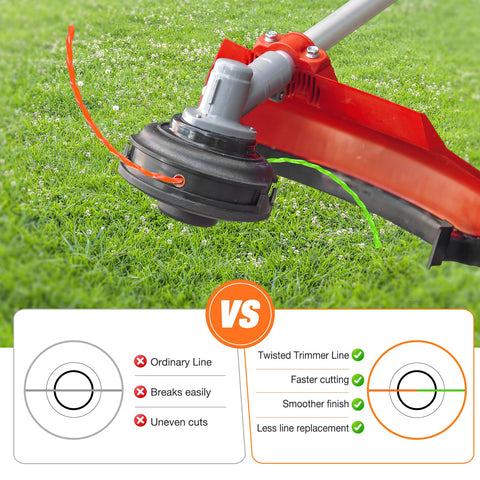 HaWeier heavy-duty 0.095-inch line resists wear during tough trimming.