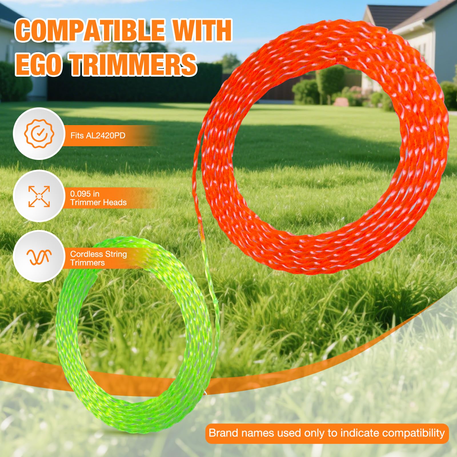 HaWeier twisted 0.095-inch line cutting through thick grass smoothly.