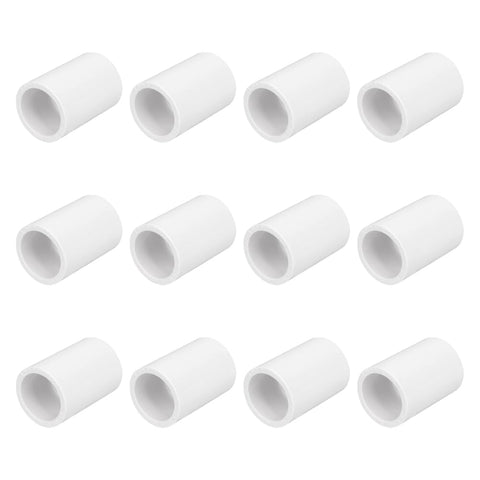 HayEastdor 12-pack PVC coupling connectors for 1/2 inch pipes ideal for irrigation projects.