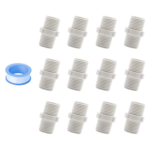 HayEastdor 12pcs PVC nipple pack shown for reliable irrigation connections.
