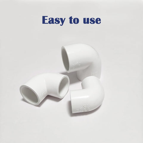HayEastdor white PVC fittings ideal for cold water lines and rain barrels.