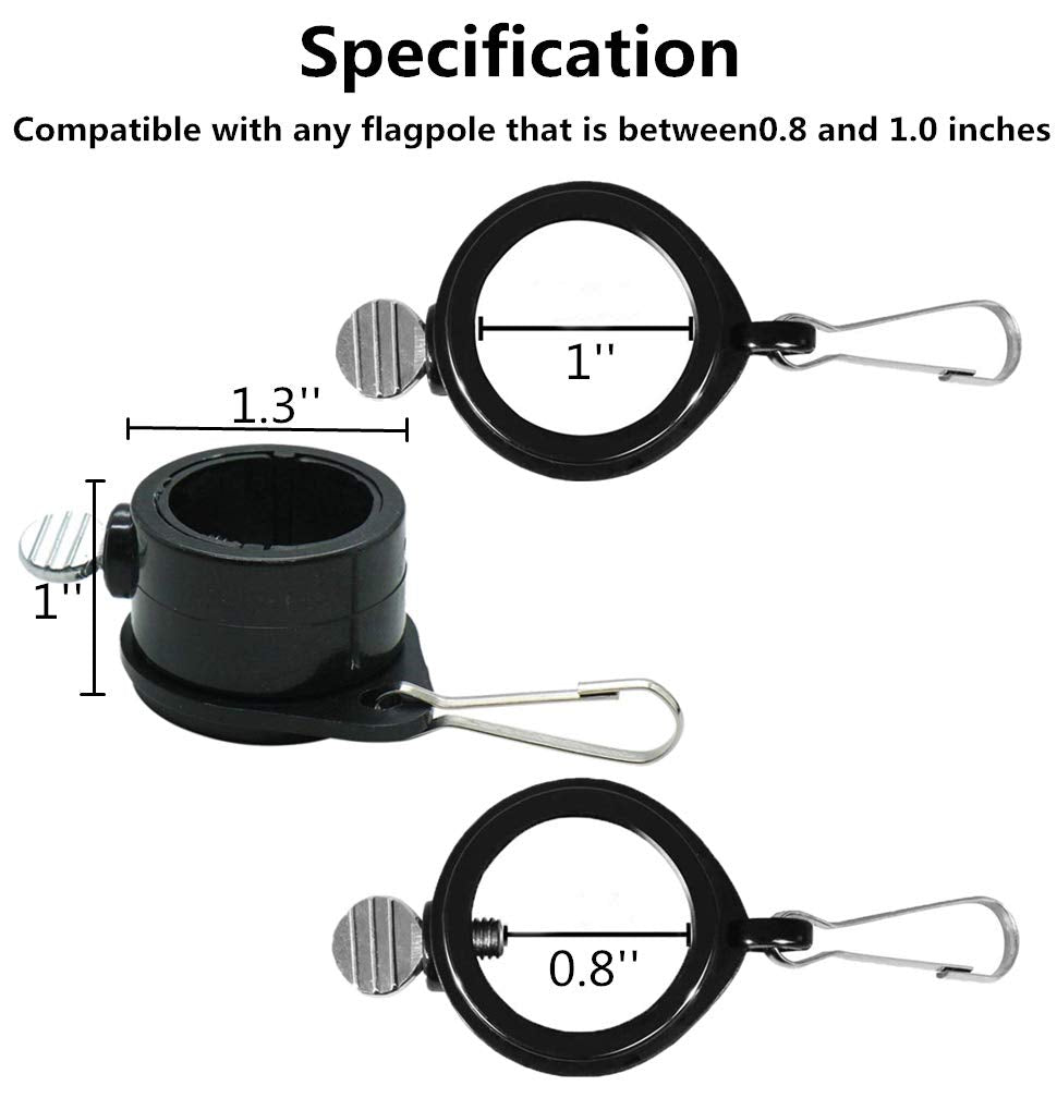 Close view of easy flag-pole installation with Hayodo clip.
