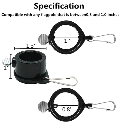 Close view of easy flag-pole installation with Hayodo clip.