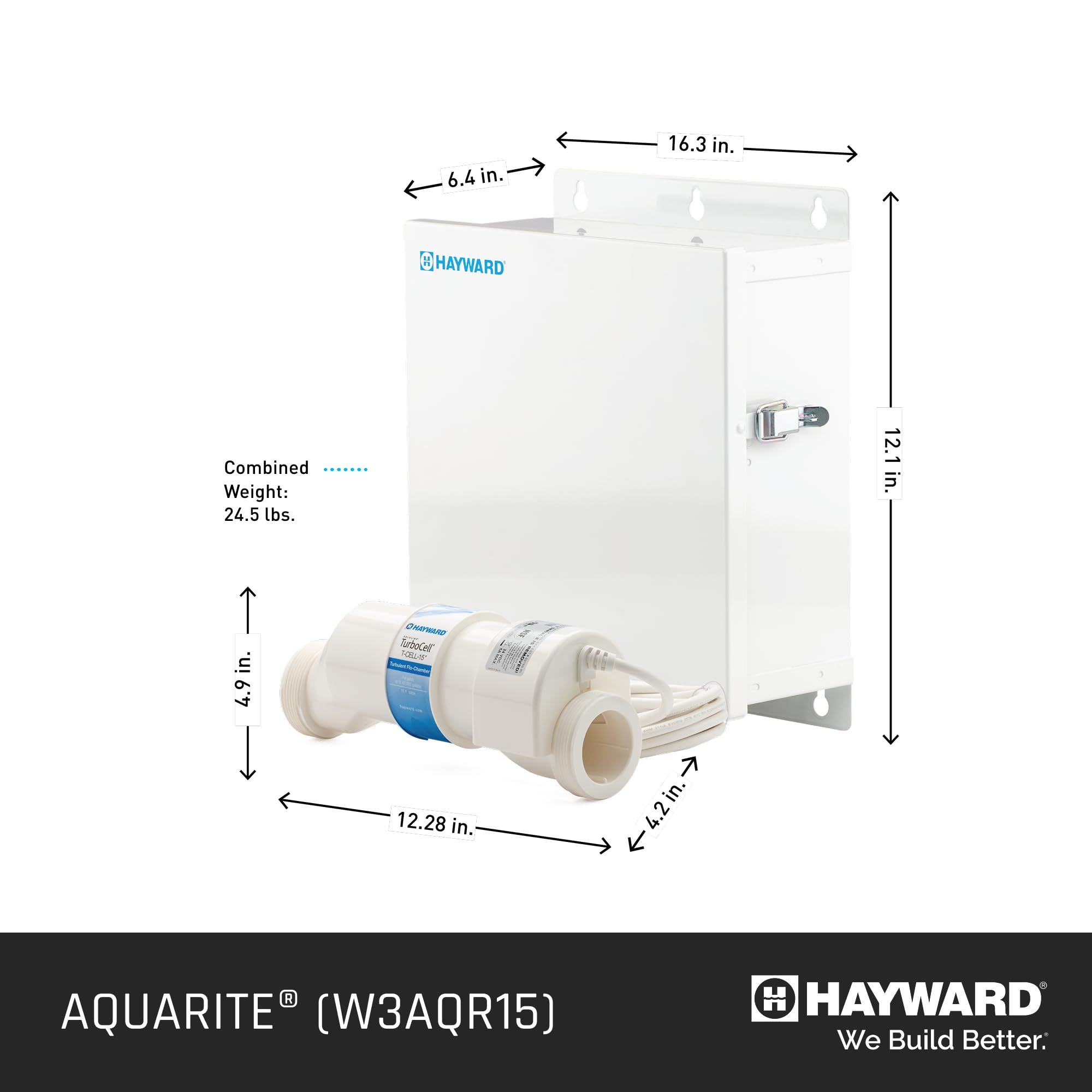 Hayward AquaRite integrates with pool automation for smart control.