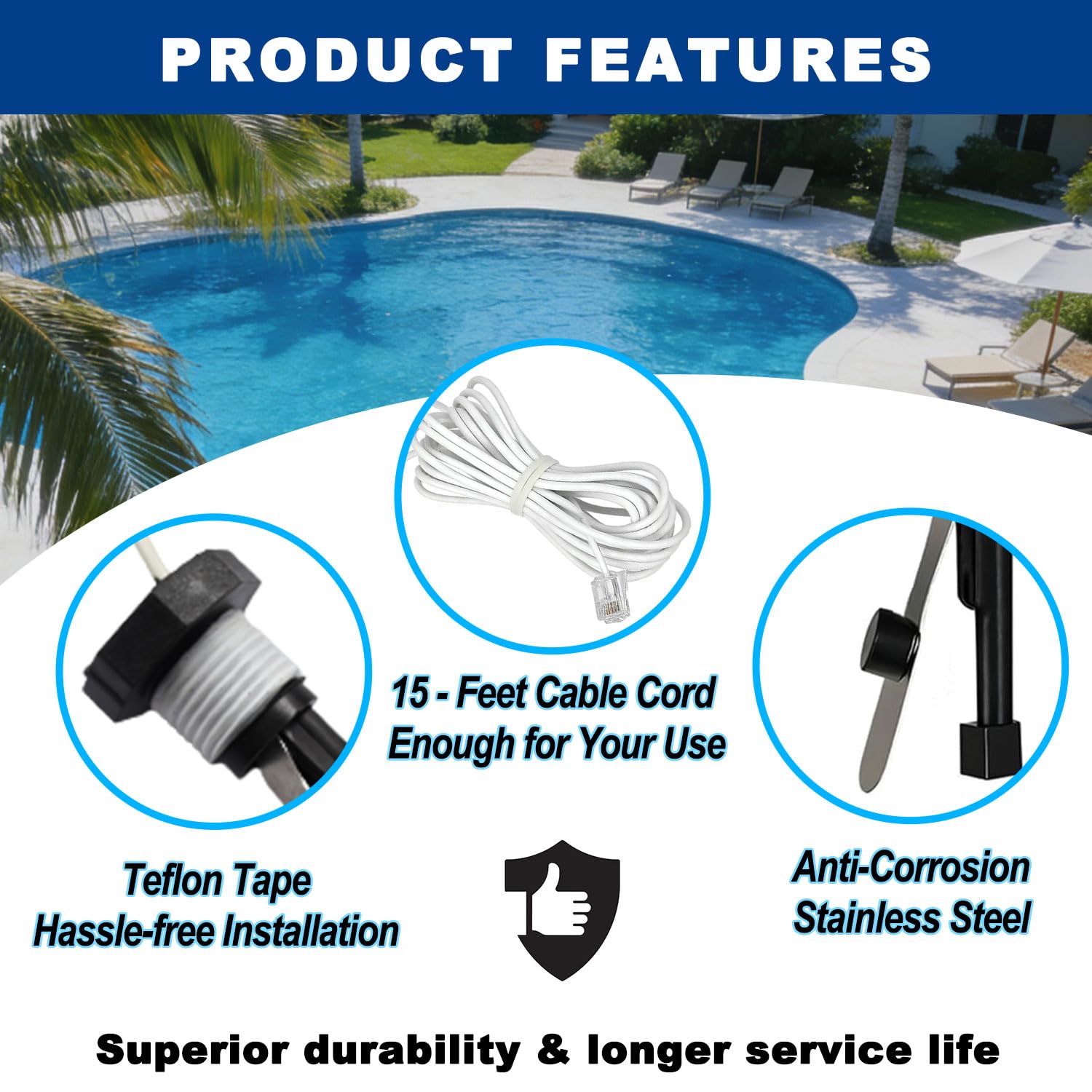 Hayward GLX-FLO-RP installation with standard 1/2-inch thread for quick setup.