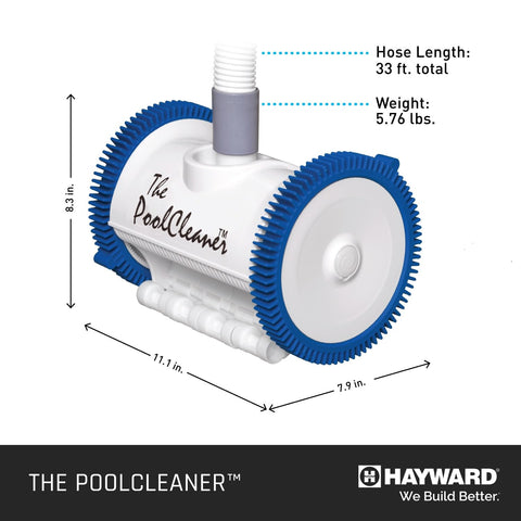 Hayward Poolvergnuegen 2-Wheel Cleaner covers large pools up to 16x32 ft.