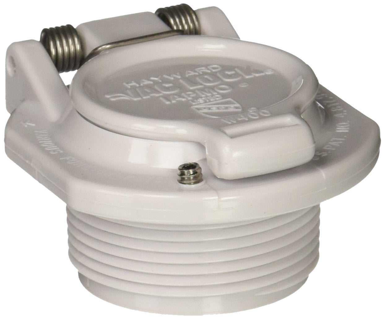 Hayward Vacuum Lock Safety Wall Fitting in white; ensures secure connector for Navigator pool cleaner
