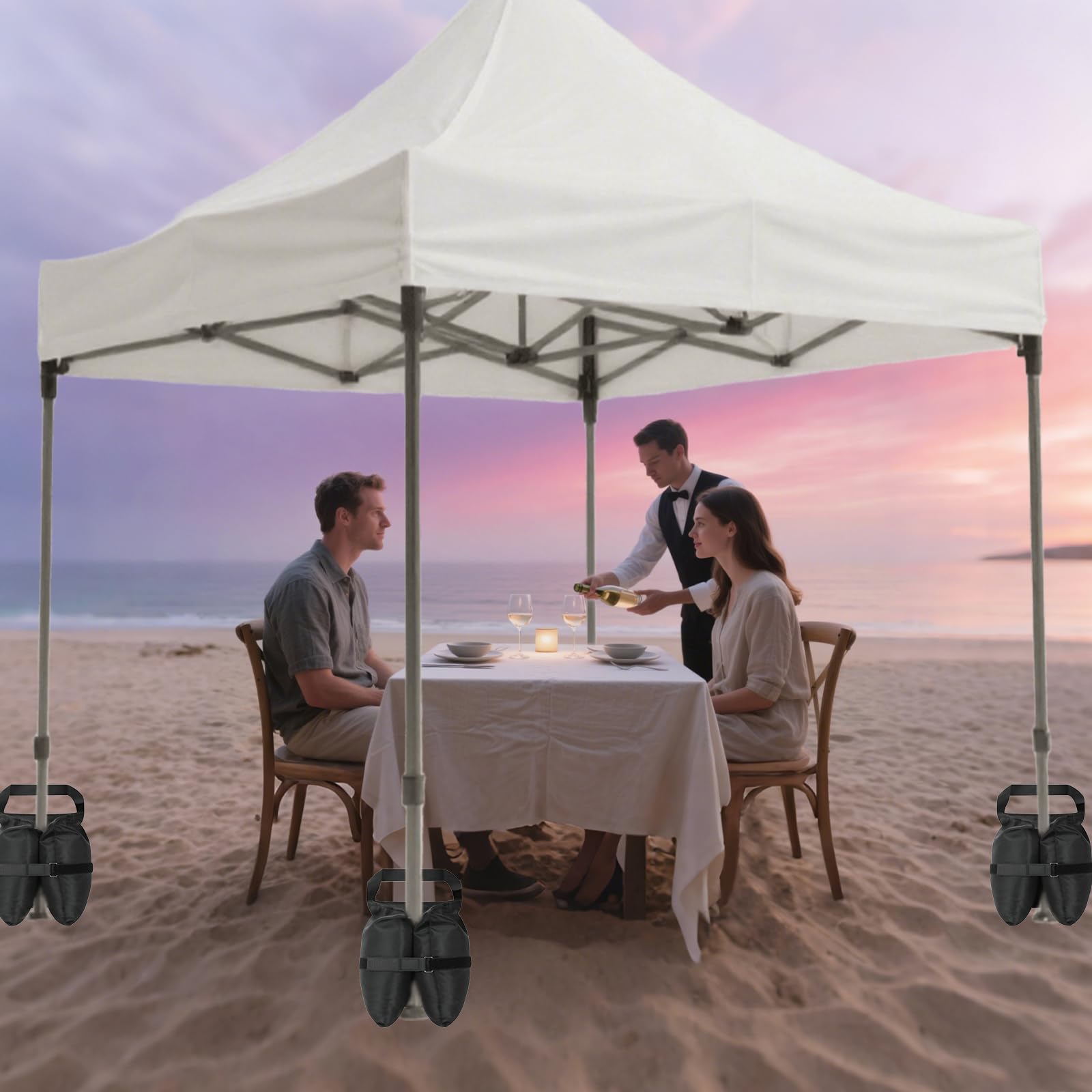 HAZBEN all-weather tent weights support backyard parties, camping trips, and beach days