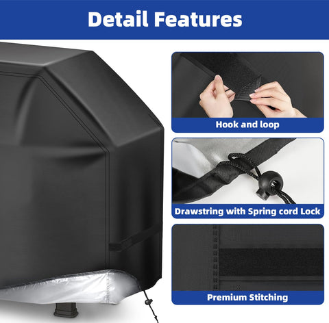 HAZBEN grill cover fits up to 48 inches wide on a large grill