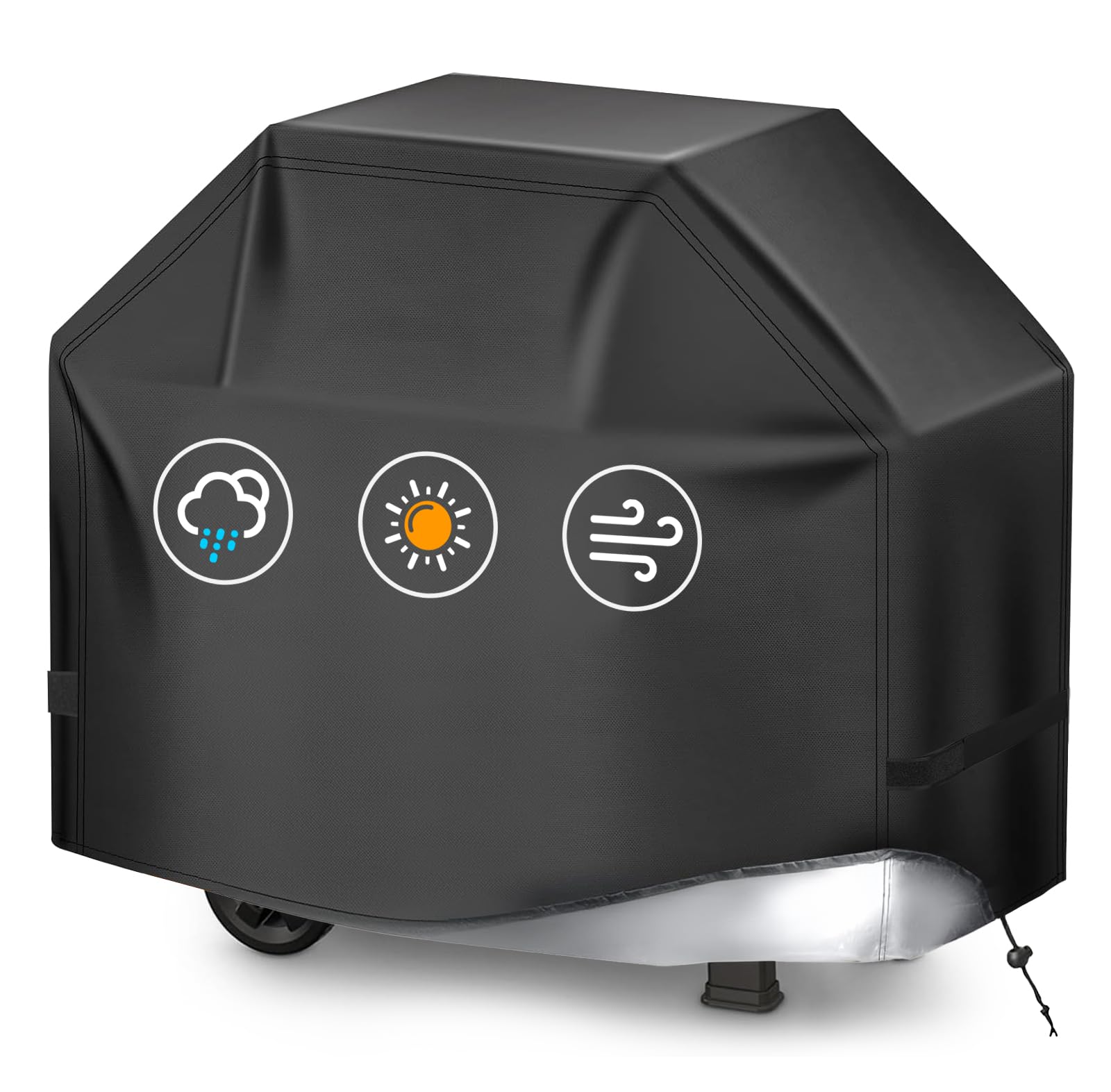 HAZBEN Perfect Grill Cover on a grill shows protective coverage against rain and wind