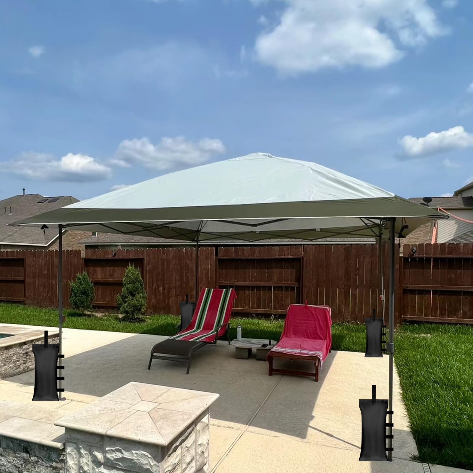 HAZBEN tent weights protect concrete surfaces while securing shade structures
