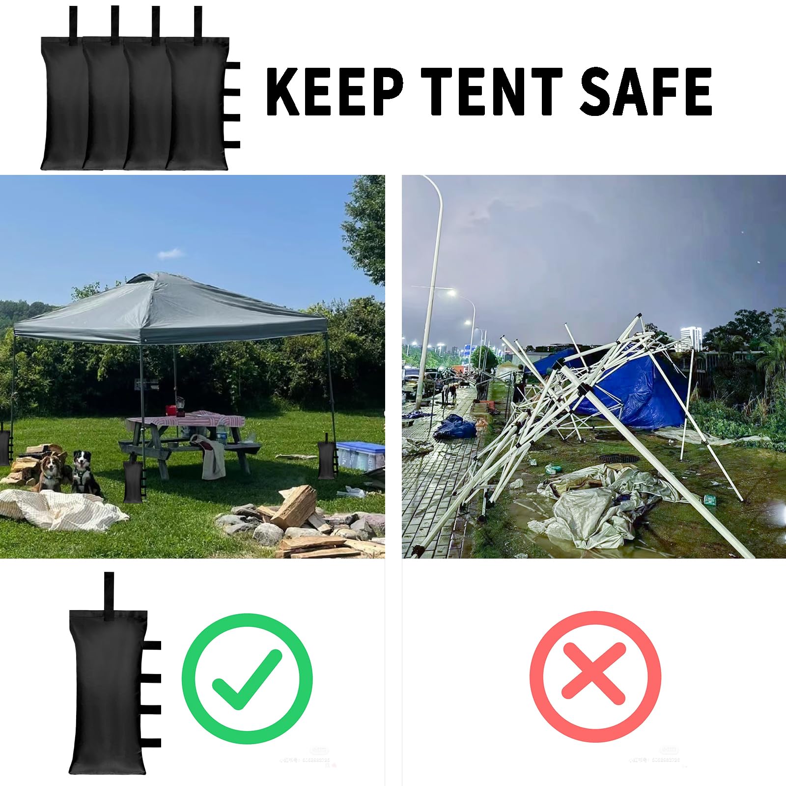 HAZBEN tent weights ideal for festivals and outdoor gatherings