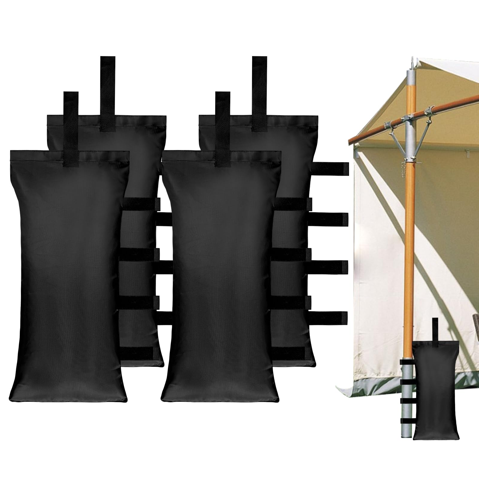 HAZBEN tent weights four sand bags anchoring canopy on beach for stability