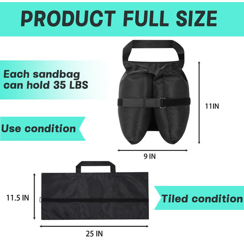 HAZBEN three-compartment design sandbags wrap tent feet for stable setup