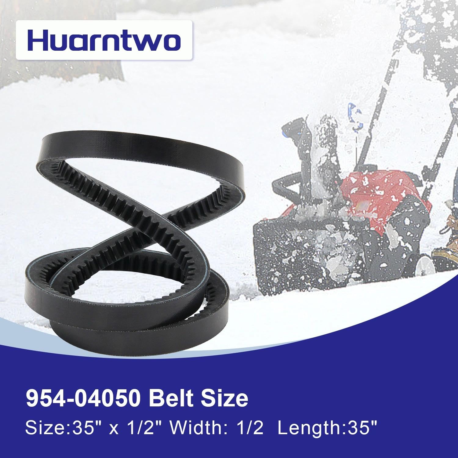 HAZKO auger drive belt 954-04050 for Troy-Bilt and Yard-Man, smoother snow clearing.