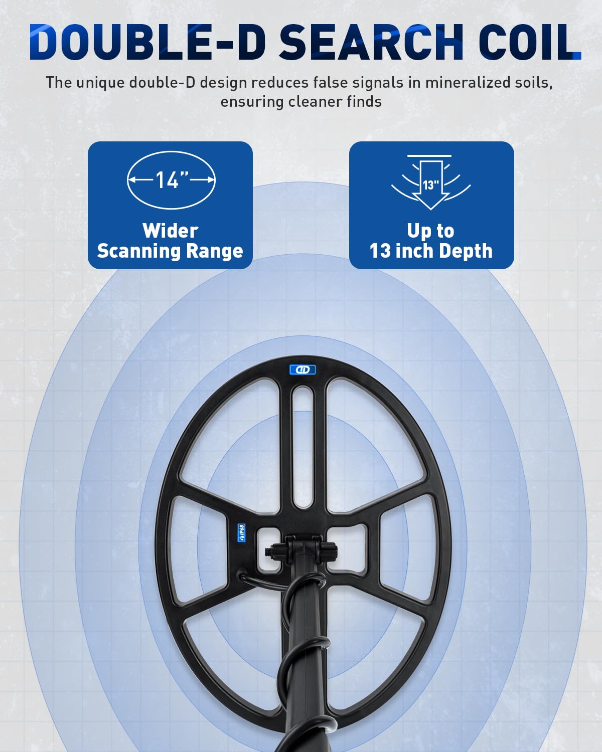 Hazlewolke adult metal detector with LCD display for easy control and navigation.
