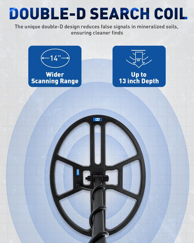 Hazlewolke adult metal detector with LCD display for easy control and navigation.