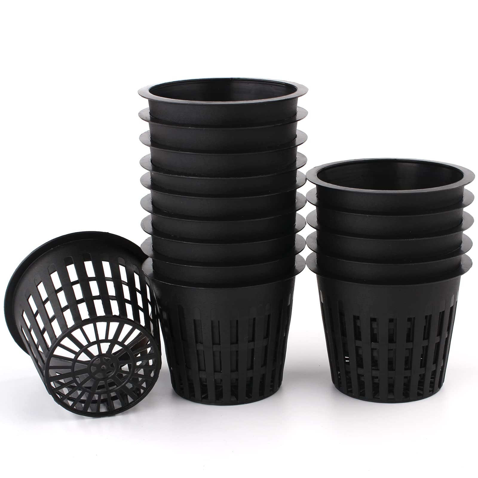 HAZOULEN 3-inch hole compatible cups in hydroponics setup for herbs.