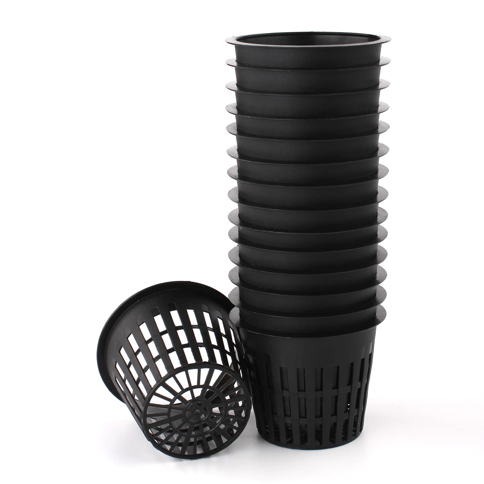 HAZOULEN net cup side view shows durable plastic for hydroponic use.