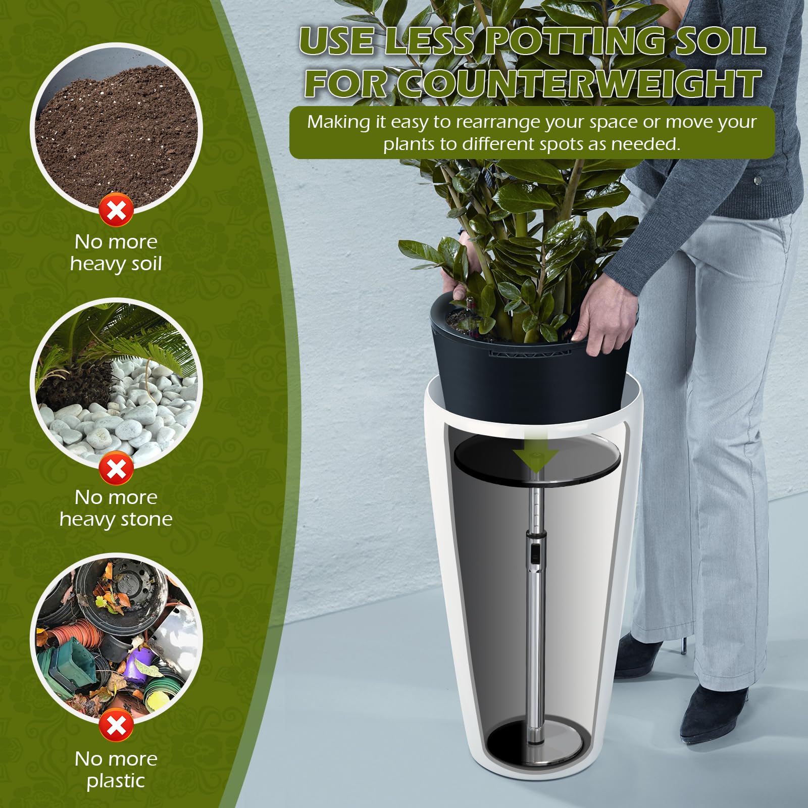 Hazztoll quick setup plant risers simplify pot arrangement and maintenance