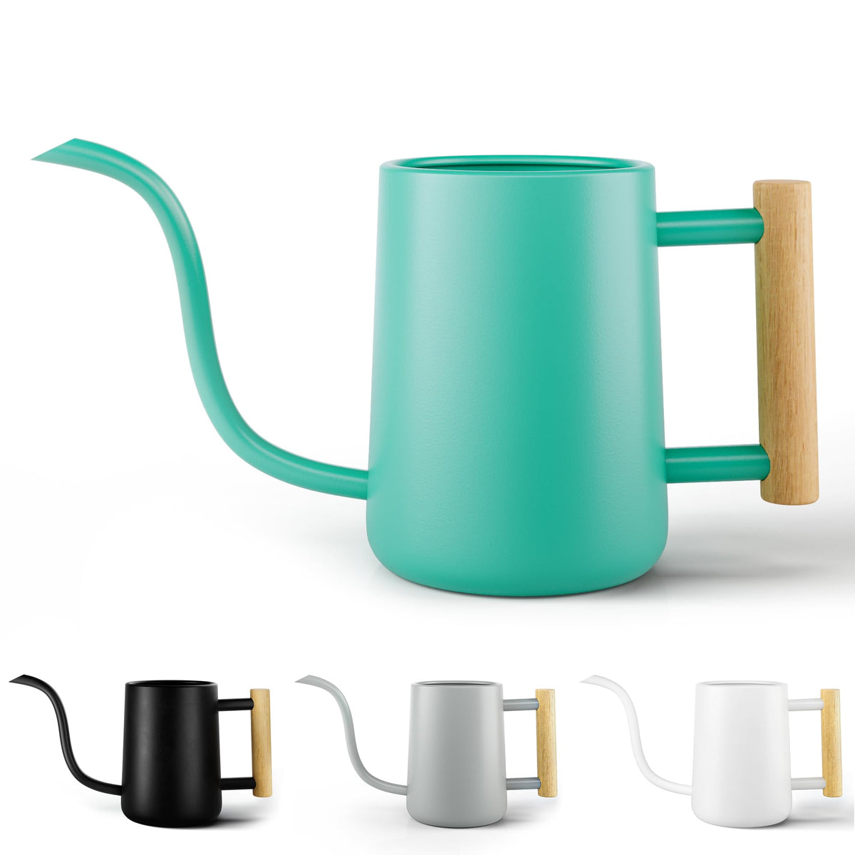 HB Design Co 35 oz green indoor watering can with long spout for precise plant care.