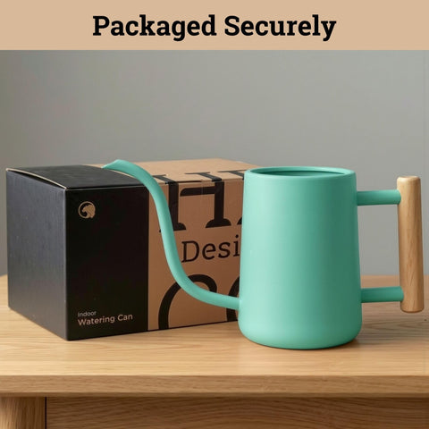 Gentle, controlled pour reduces spills for indoor plant care.
