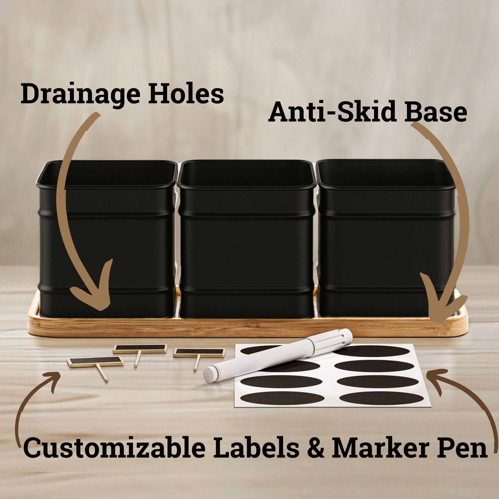 HB Design Co. Varnished bamboo tray with anti-skid pads protects surfaces