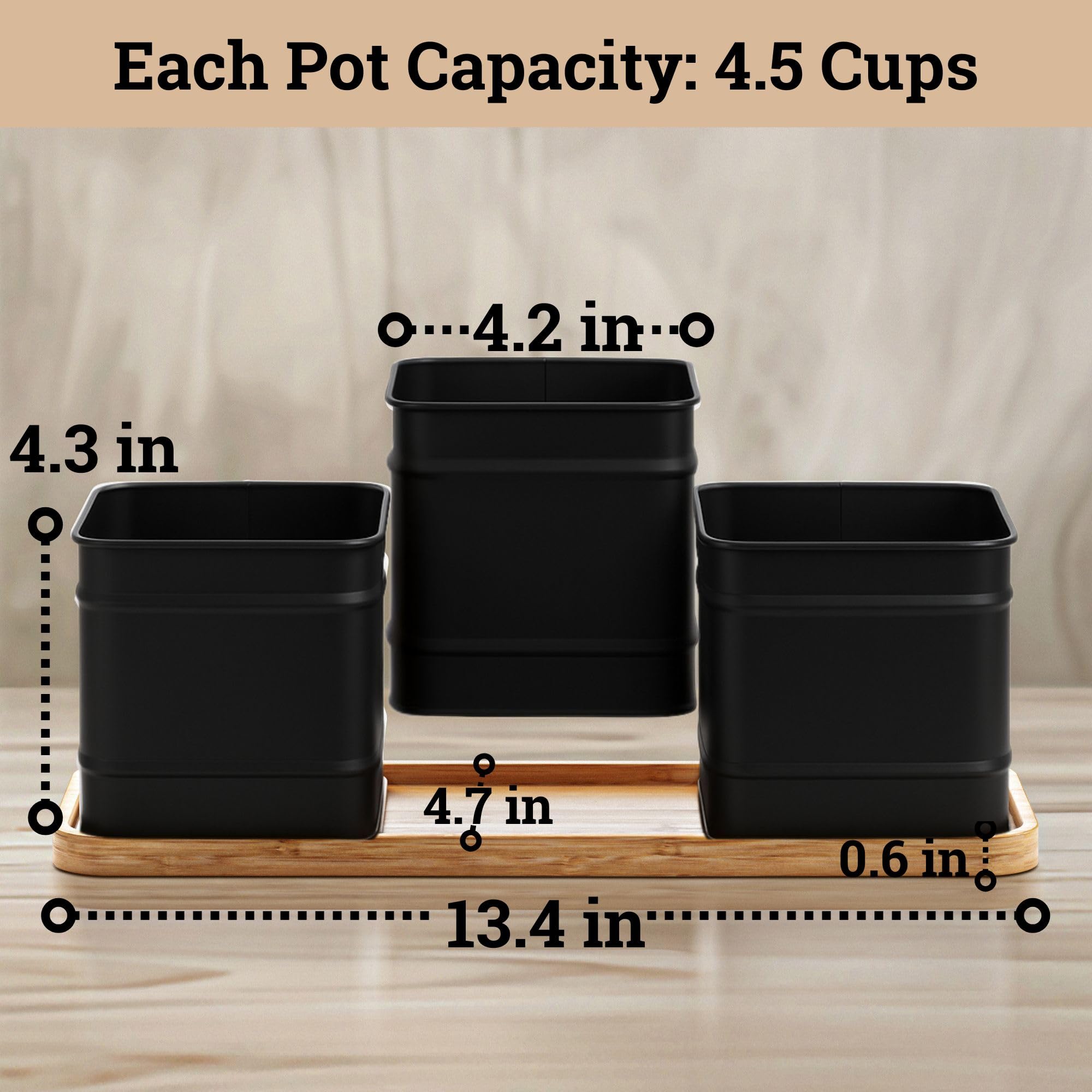 HB Design Co. Three-pot herb planter on sill for easy access to herbs