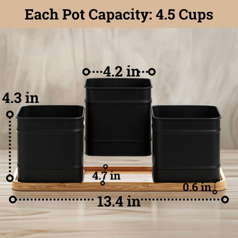 HB Design Co. Three-pot herb planter on sill for easy access to herbs