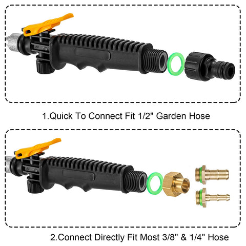 Hbaushun sprayer wand features a durable stainless steel body for long-lasting use.
