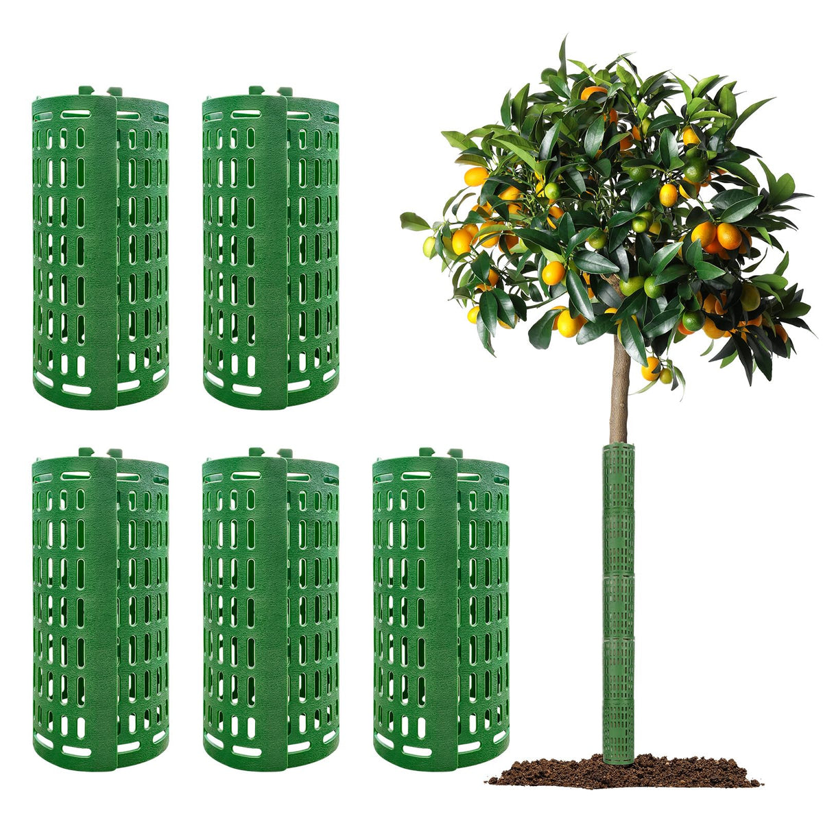 HBJVSDUI tree trunk protector 15x10 green shields trunks from mower damage