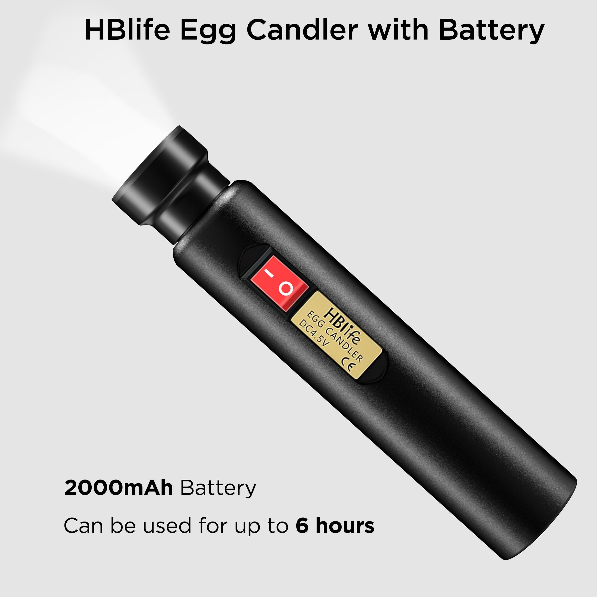 HBlife flexible ends fit different egg sizes for safe candling.
