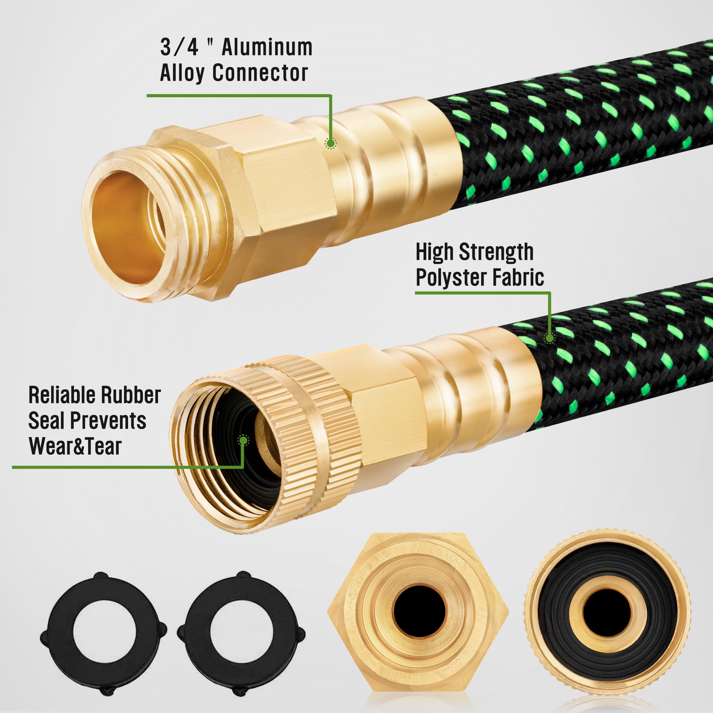 HBlife hose-nozzle-8-pattern offers versatile spray options for delicate watering and powerful rinsing.