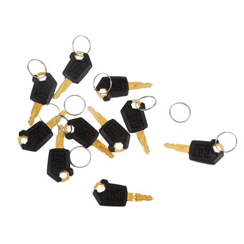 Hbsuh Cat Keys 5P8500 in-use on a Caterpillar ignition switch.