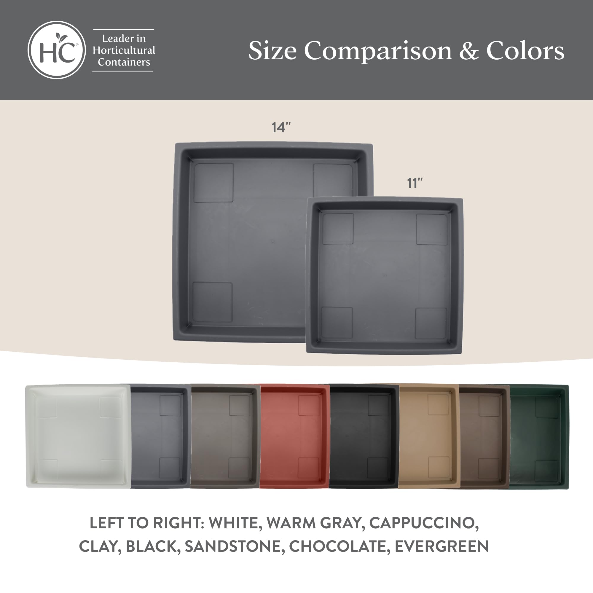 The HC Companies 2-pack plant saucers provide dependable coverage for multiple pots.