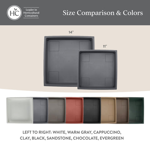 The HC Companies 2-pack plant saucers provide dependable coverage for multiple pots.