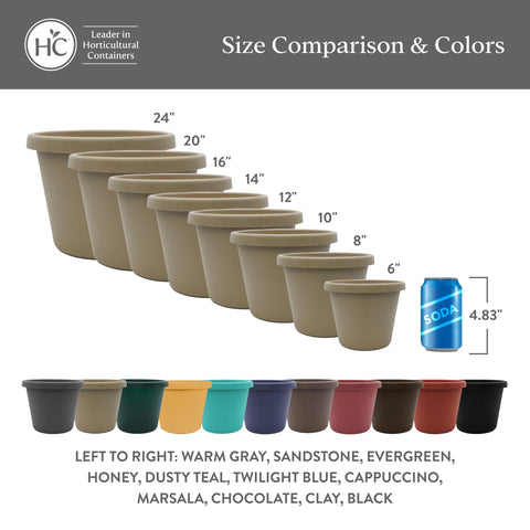 HC Companies Prima 2-pack planters provide a convenient duo for larger displays.