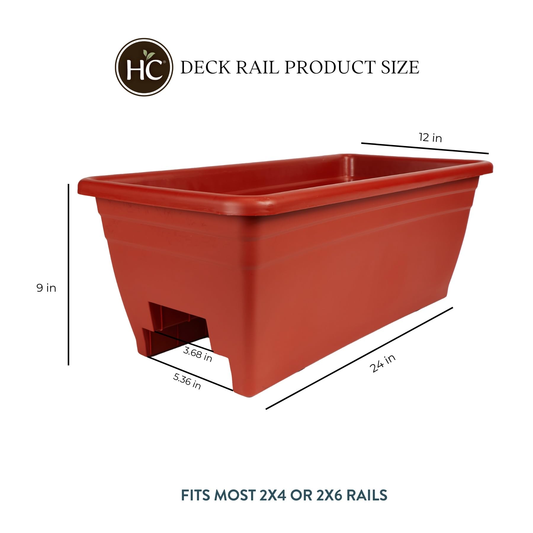 UV-resistant plastic finish shown on The HC Companies planter box