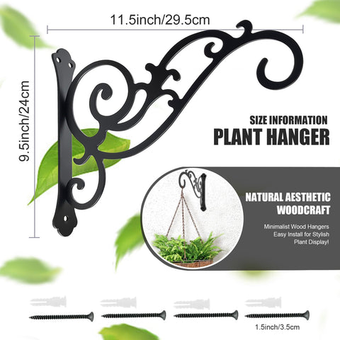 HCDHAKN heavy-duty planter hanger, rust-resistant black finish for lasting outdoor use.