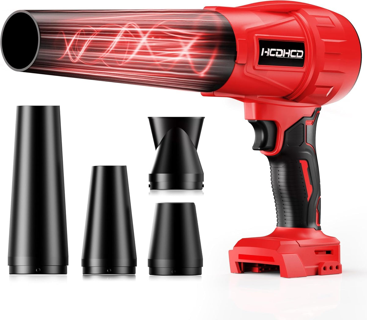 HCDHCD cordless leaf blower with turbo jet nozzle for powerful outdoor airflow