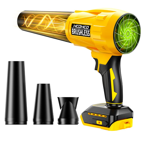 HCDHCD electric cordless blower with turbo nozzle powers fast debris removal and drying